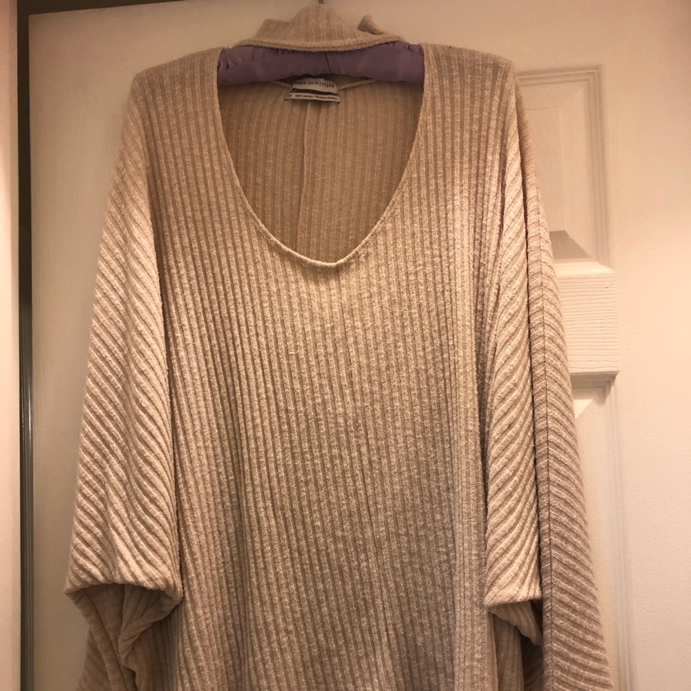 Urban outfitters long cream choker net sweater
